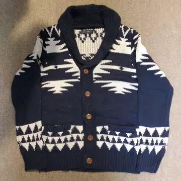 새상품 노르딕 네이비 화이트 가디건 M