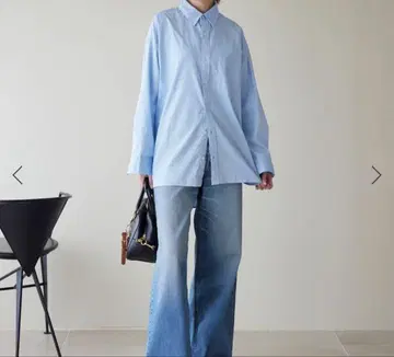 슬로브 이에나 파인 OX 오버 롱 셔츠