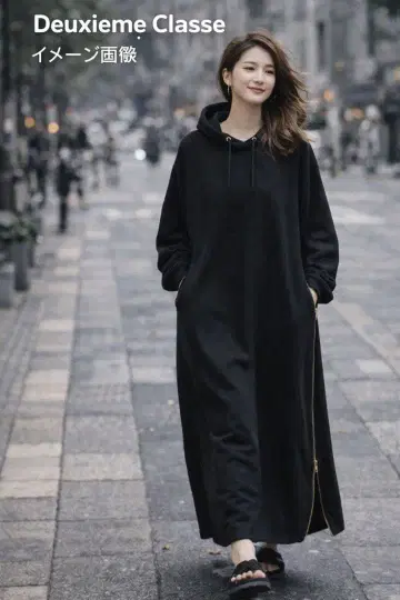 두지엠 클라세 EVERYDAY I LIKE 후드 부착 속기모 롱 원피스