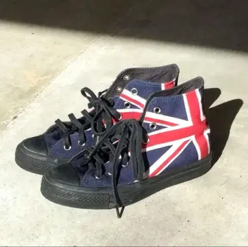 컨버스 유니언 잭 패턴 24.5 하이컷 스니커즈