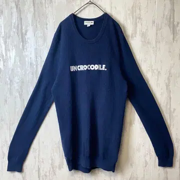 LACOSTE 로고 자수 니트 스웨터 네이비 4사이즈 빅 로고 구제 의류