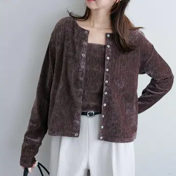 DISCOAT 모헤어 벨로아 앙상블 브라운