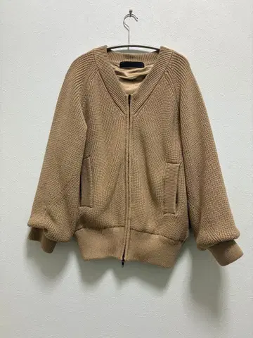 SYSORUS 미들 게이지 니트 블루종 베이지 F