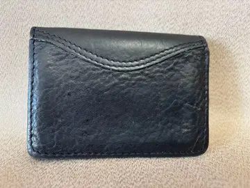 [가죽 공방 EL PASO] 블랙 가죽 명함지갑 카드 포켓 부착 남성용