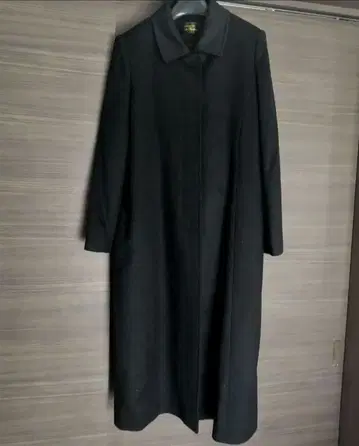 롱 코트 블랙 캐시미어 혼방