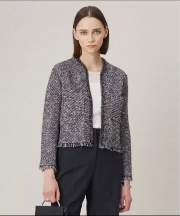 ICB 데님 라이크 트위드 니트 자켓