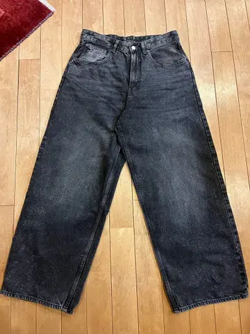 ZARA 엑스트라 배기 핏 청바지 블랙 데님