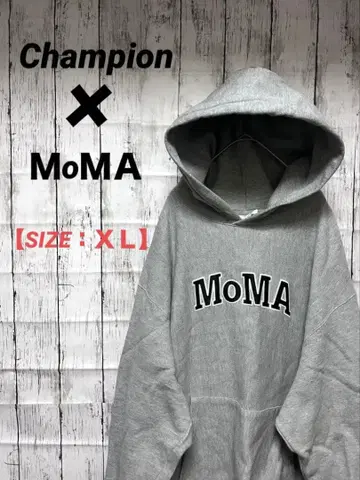 [ 새상품급 ] MoMA 빅 실루엣 리버스 위브 그레이 후드티 XL