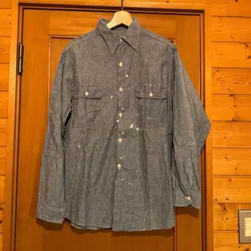 BIG YANK 샴브레이 셔츠 페인트 셔츠 M 사이즈