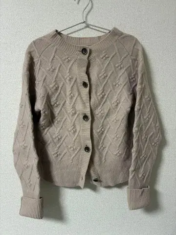 IENA 핑크 베이지 2w 케이블 니트 가디건 긴팔