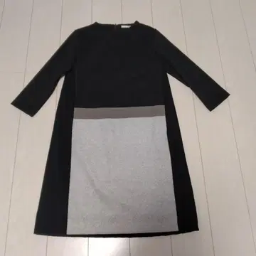 AuieF 무릎 기장 원피스 블랙 그레이