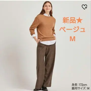 [ 새상품 ] 캐시미어 크루넥 스웨터 M 베이지