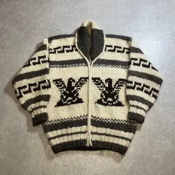 80s 90s 캐나다제 카우친 스웨터 썬더버드 울 니트 육후