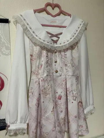 LIZLISA 베어 패턴 셋업 핑크