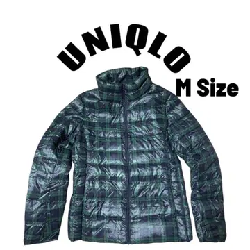 유니클로 체크 라이트 다운 자켓 M 사이즈