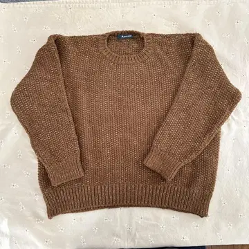 Aquascutum 브라운 라메 믹스 니트 스웨터 긴팔