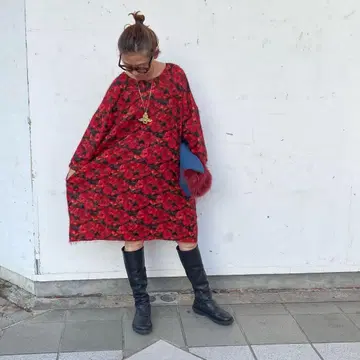 hui-hui 플라워 올 패턴 원피스 WUT