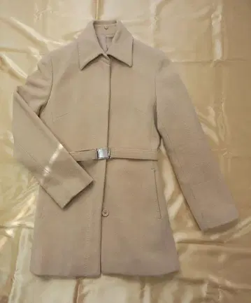 베이지 벨트 울 코트 사이즈 11