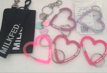 MILKFED. 하트 카라비너 키링 세트 핑크