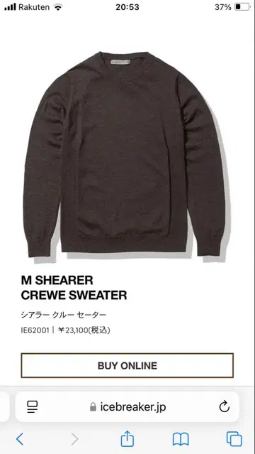 icebreaker 메리노울 크루넥 니트 S