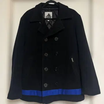 XLARGE 블랙 더블 브레스트 코트