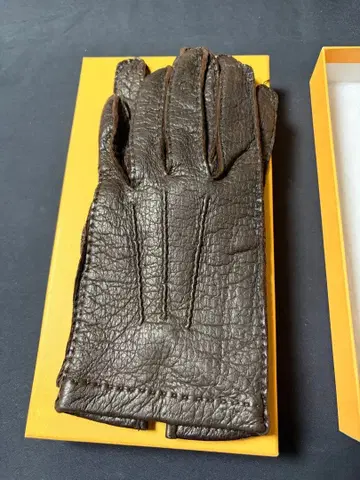 CAUSSE 브라운 가죽 장갑 기프트 박스 포함