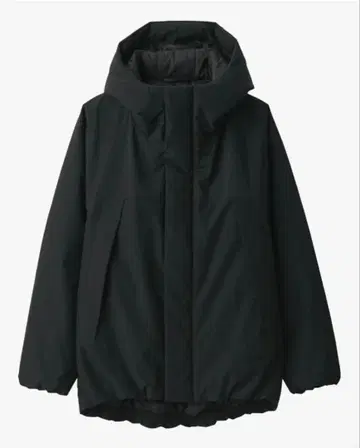 따뜻한 솜 충전물 세탁 가능한 후드 자켓 무인양품 블랙 XL 사이즈