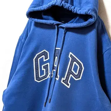 갭 GAP 로고 자수 후드 맨투맨 블루 파랑 L 구제 의류