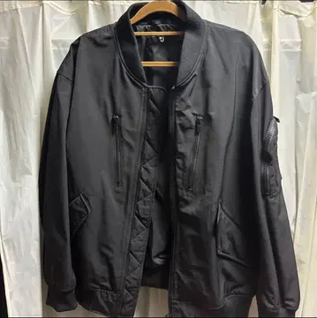 UNIQLO +J 하이브리드 다운 오버 사이즈 MA-1 블루종