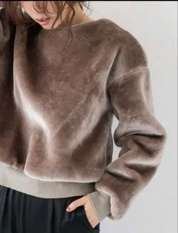 착용 횟수 적음! Loungedress 퍼 풀오버 브라운 F