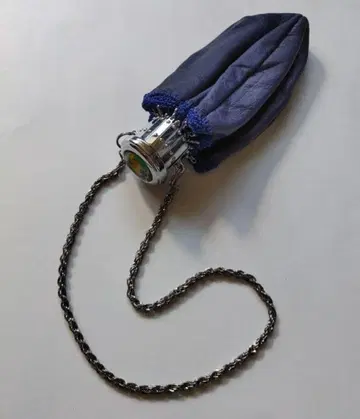 뱀 모양 금속 장식 소품함 가죽 복조리 파우치 백 보라색 레트로