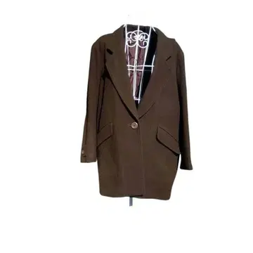 레나운 B B N Y 브라운 더블 브레스트 피 코트