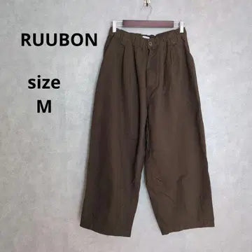 RUUBON 와이드 팬츠 벌룬 치노 팬츠 다크 브라운 M