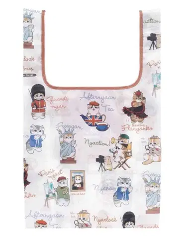 미개봉 새상품 모프 샌드 포켓터블 에코백 (세계의 냥코) 기간 한정 가격