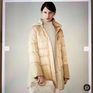자유구 [ 발수 가공 워셔블 ] 브라이트 다운 후드 부착 다운 코트