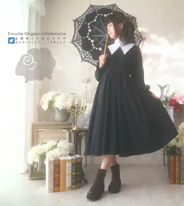 favorite 원피스 플리츠 키타자와 유우리 탈착식 옷깃