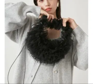 SNIDEL 프릴 백 튤 블랙