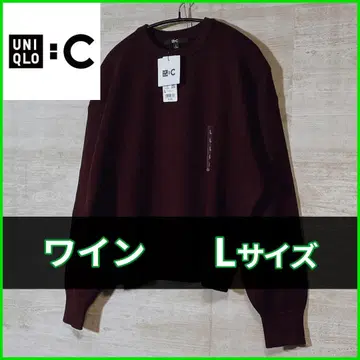 유니클로C 스무스 코튼 크루넥 스웨터 와인 475053