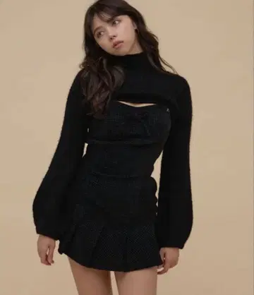 andmary Twiggy 트위드 미니 드레스