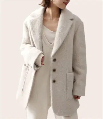 완판템 슬로브 이에나 샤기 자켓 코트 모헤어 베이지