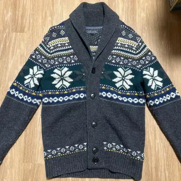TOMMY HILFIGER 눈꽃 패턴 가디건 S