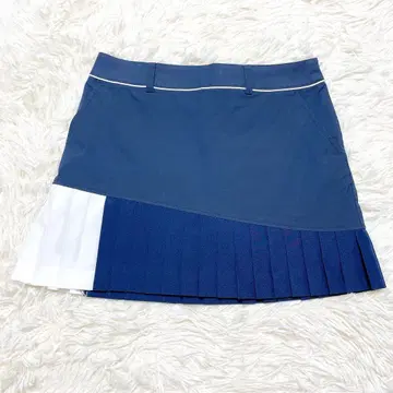 테일러메이드 플리츠 스커트 네이비 x 화이트 S 사이즈