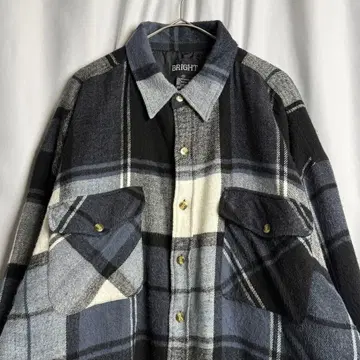 90s BRIGHT 충전솜 체크 셔츠 자켓 XXL 빅 사이즈