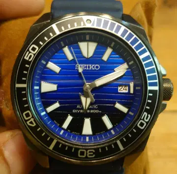 SEIKO 자동 와인딩 다이버 워치 파랑 SBDY025 사무라이