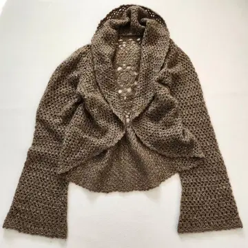 그레이스 콘티넨탈 크로셰 뜨개질 볼레로 숄카라 라메입 울 모헤어