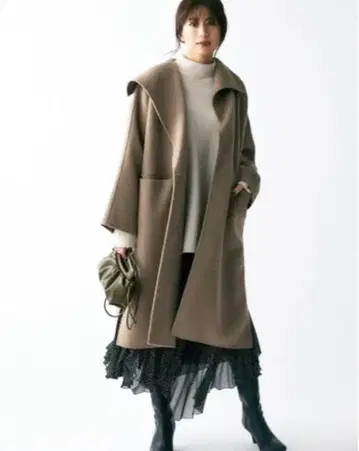 mila owen 카라 디자인 하프 기장 코트