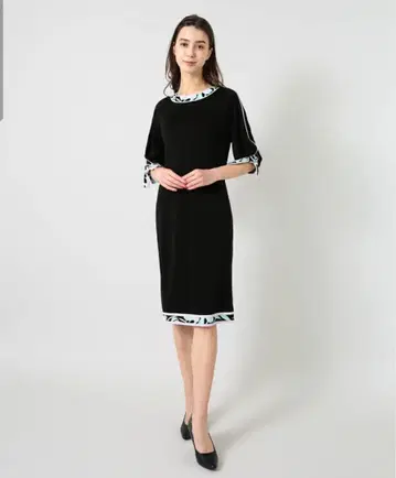 미사용 레오나르 리본 소매 원피스 42