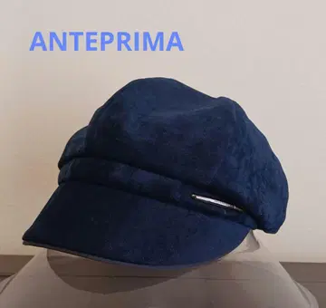 [ 익명 배송 ] ANTEPRIMA 네이비 스웨이드풍 헌팅 캡