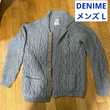 [ 구 드님 ] 케이블 가디건 카라 달린 남성용 L 사이즈 손뜨개질