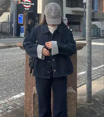 레트로 라펠 데님 자켓